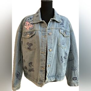 Disney Denim Jacket with Stitch Embroidery Size XXL